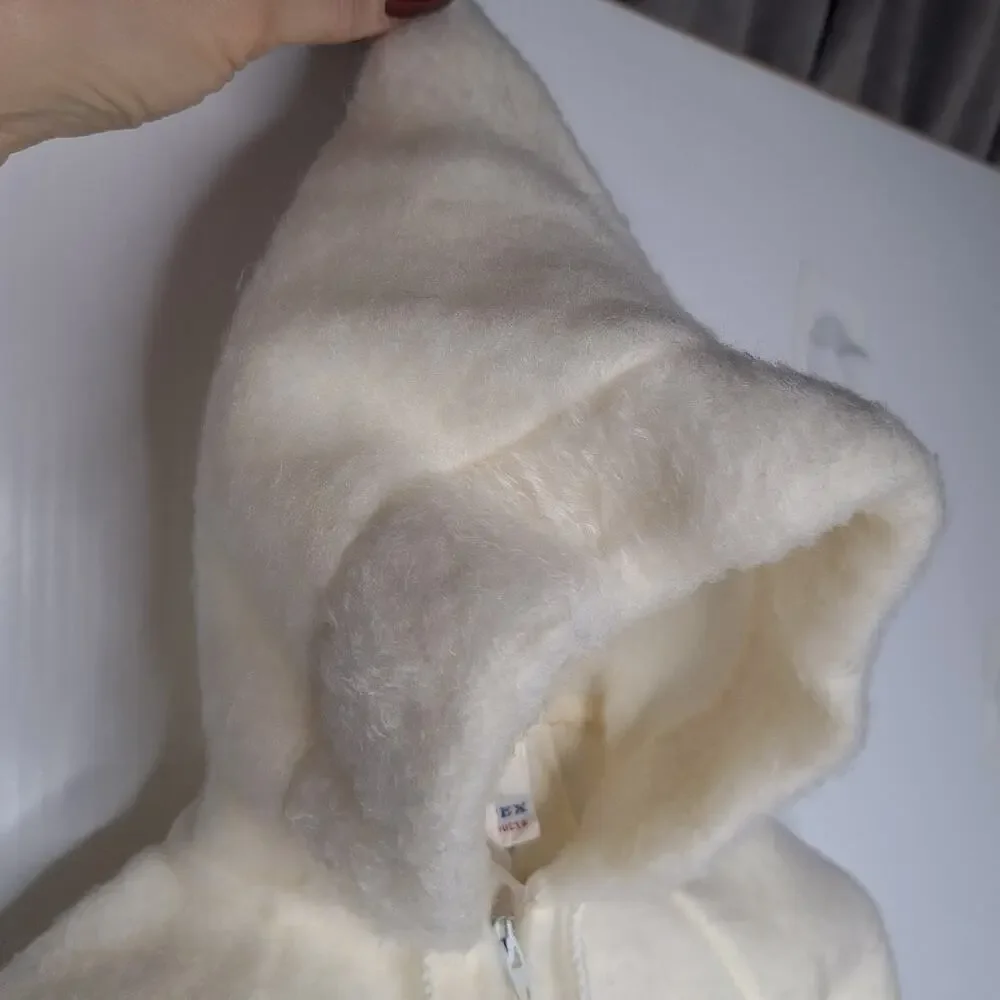 Vintage Quiltex Gnome Hooded Sleeper Fleece Zippie Teddy Bear Bunting Retro